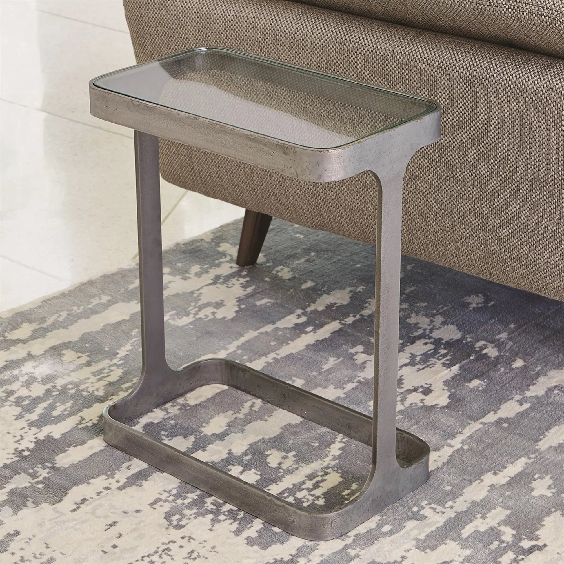 Saddle Table by Global Views. Made from iron, glass in a modern style.