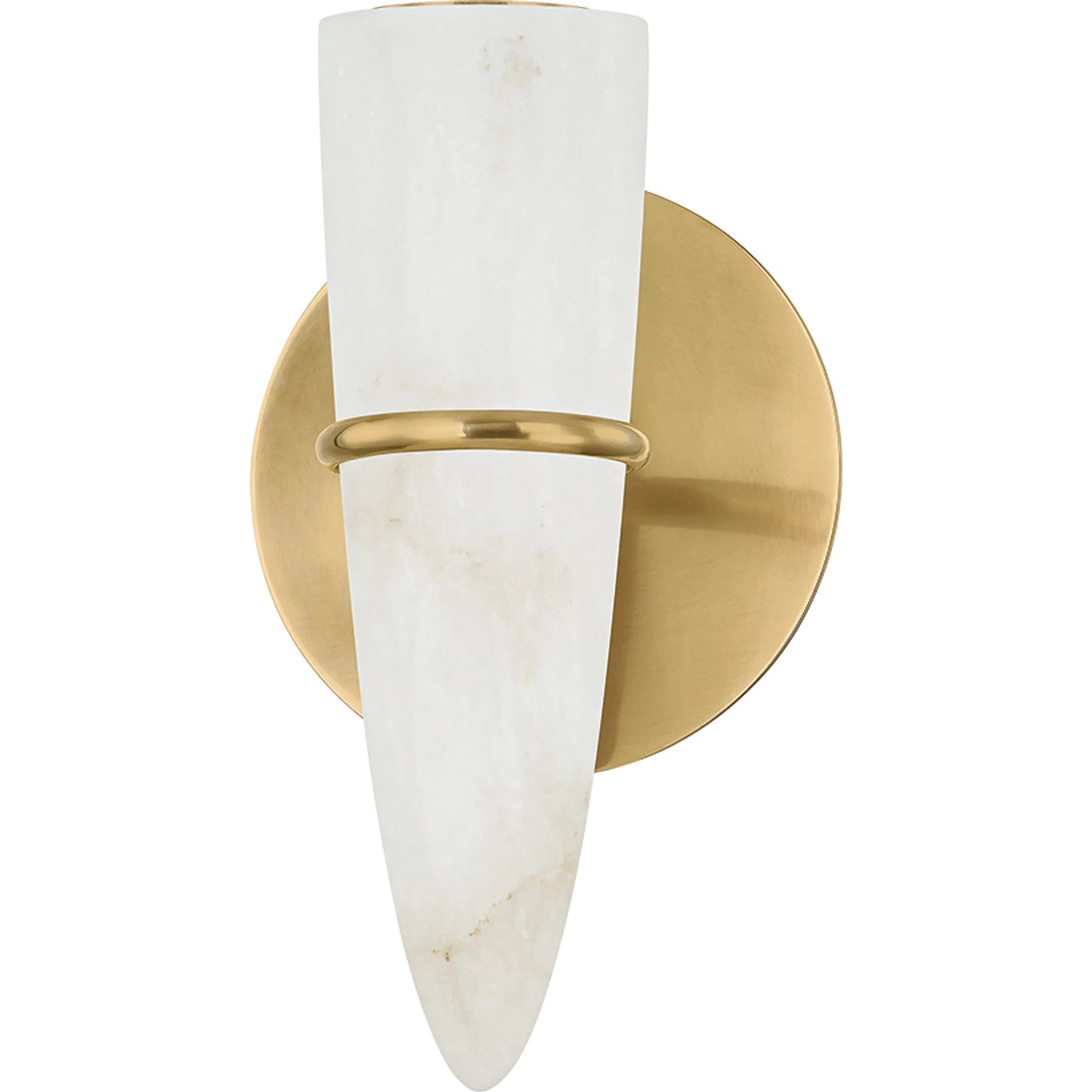 Lombardy Wall Sconce by Corbett in vintage brass. Made from natural stone in a modern style.