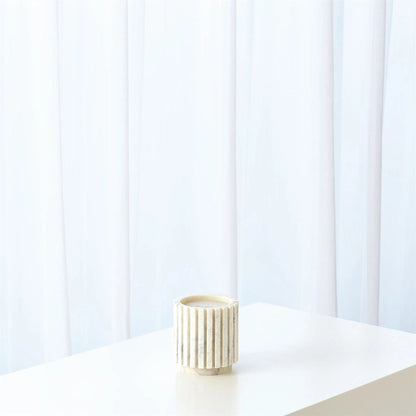 Channel Pillar Holder by Global Views in white marble. Made from banswara marble in a eclectic & global style.