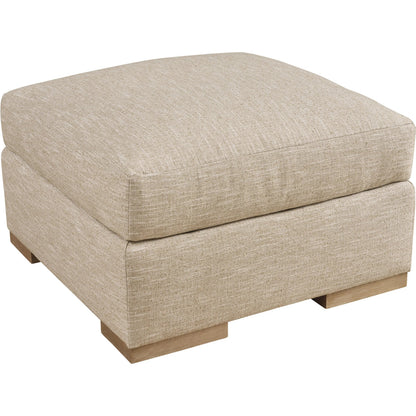 Shaws Cove Bumper Ottoman by Barclay Butera in beige, tan and tan. Made from mahogany, fabric in a unique style.