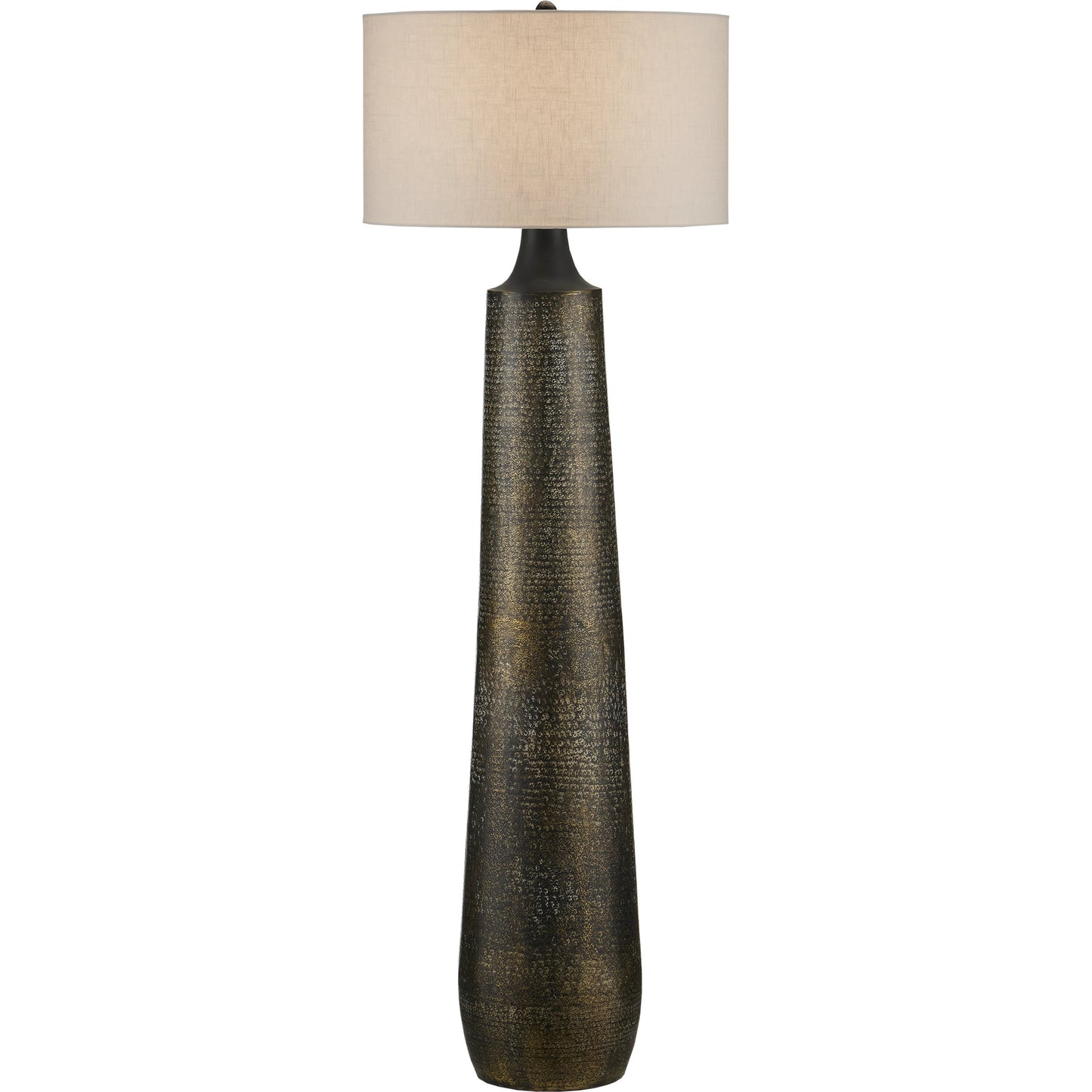 001 SI-2007693 | Primary Silo | Brigadier Floor Lamp by Currey and Company in antique brass, black, whitewash. Made from aluminum in a modern style.