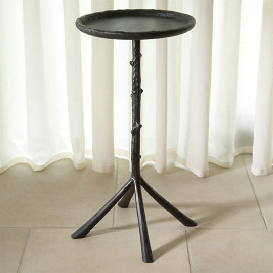 Mini Twig Table by Global Views in black powder coat. Made from aluminum in a rustic style.