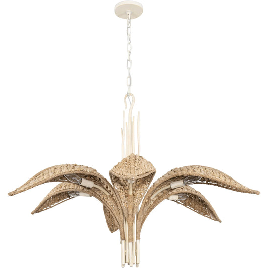 Century Palm Chandelier by Varaluz in country white. Made from unique in a unique style.