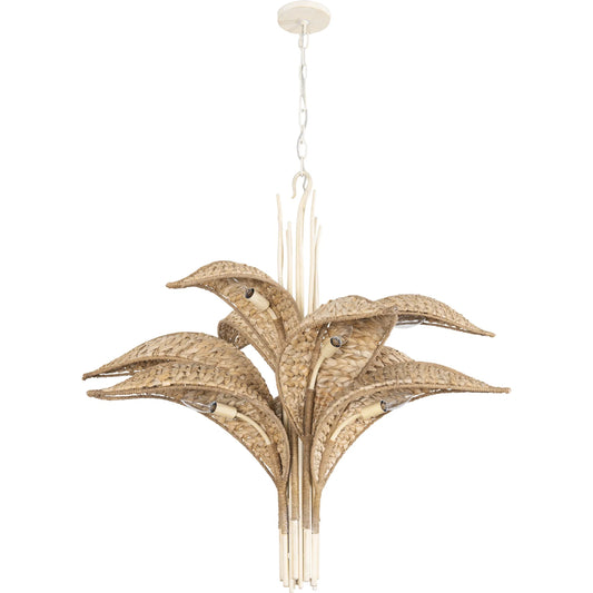 Century Palm 3-TIER Chandelier by Varaluz in country white. Made from unique in a unique style.