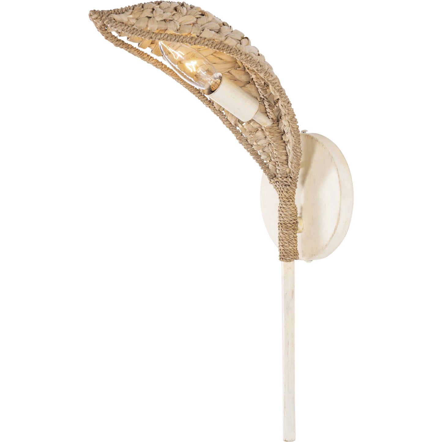 001 SI-2332066 | Primary Silo | Century Palm Sconce by Varaluz in country white. Made from unique in a rustic style.