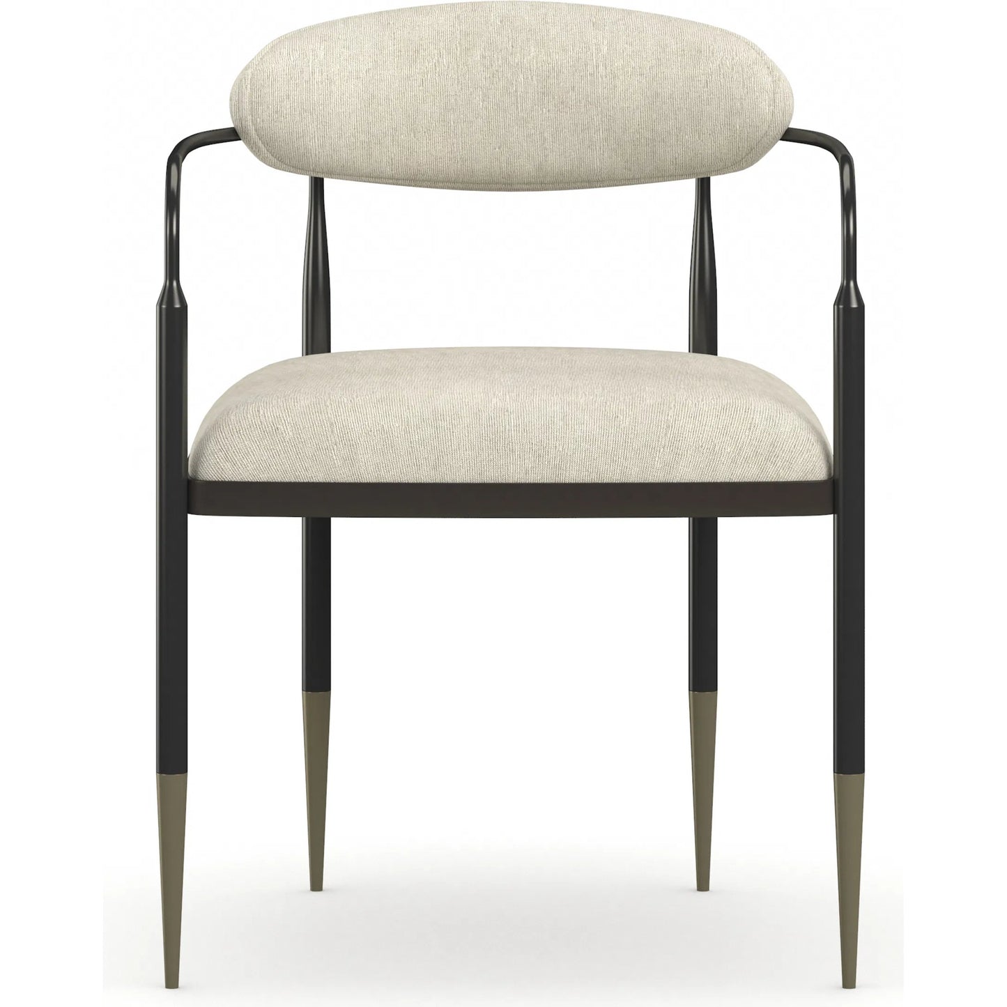 002 SI-2370759 | Additional Silo | Epoch Armchair by Caracole in ivory and deep bronze, champagne gold. Made from unique in a transitional style.