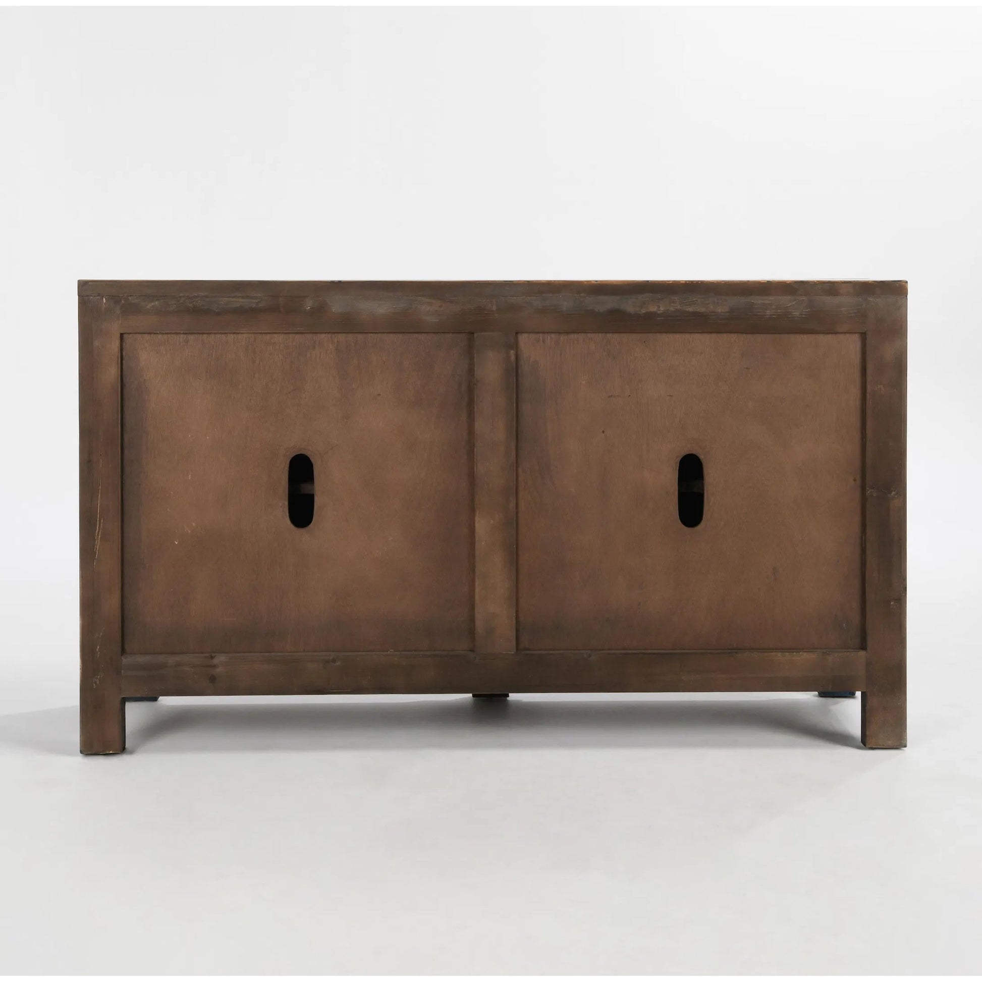 Amherst 4-Drawer Reclaimed Pine Wood Sideboard Buffet by Classic Home in gray. Made from reclaimed pine in a rustic style.