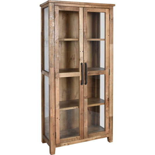 Emma Display Cabinet by Kosas Home in natural pine. Made from reclaimed pine in a modern style.