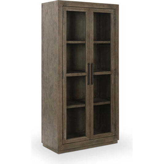 Quincy Display Cabinet by Kosas Home in desert gray. Made from reclaimed pine distressed in a modern style.