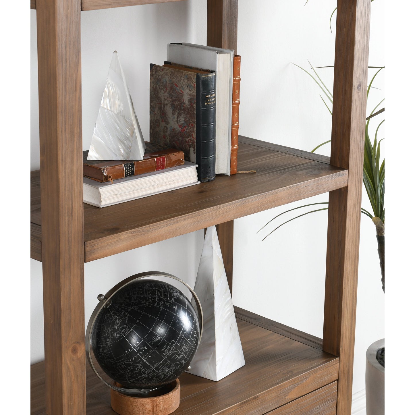 014 SI-2007482 | Lifestyle | Fenmore 2 Drawer Bookcase by Kosas Home in almond brown. Made from pine wood in a modern style.
