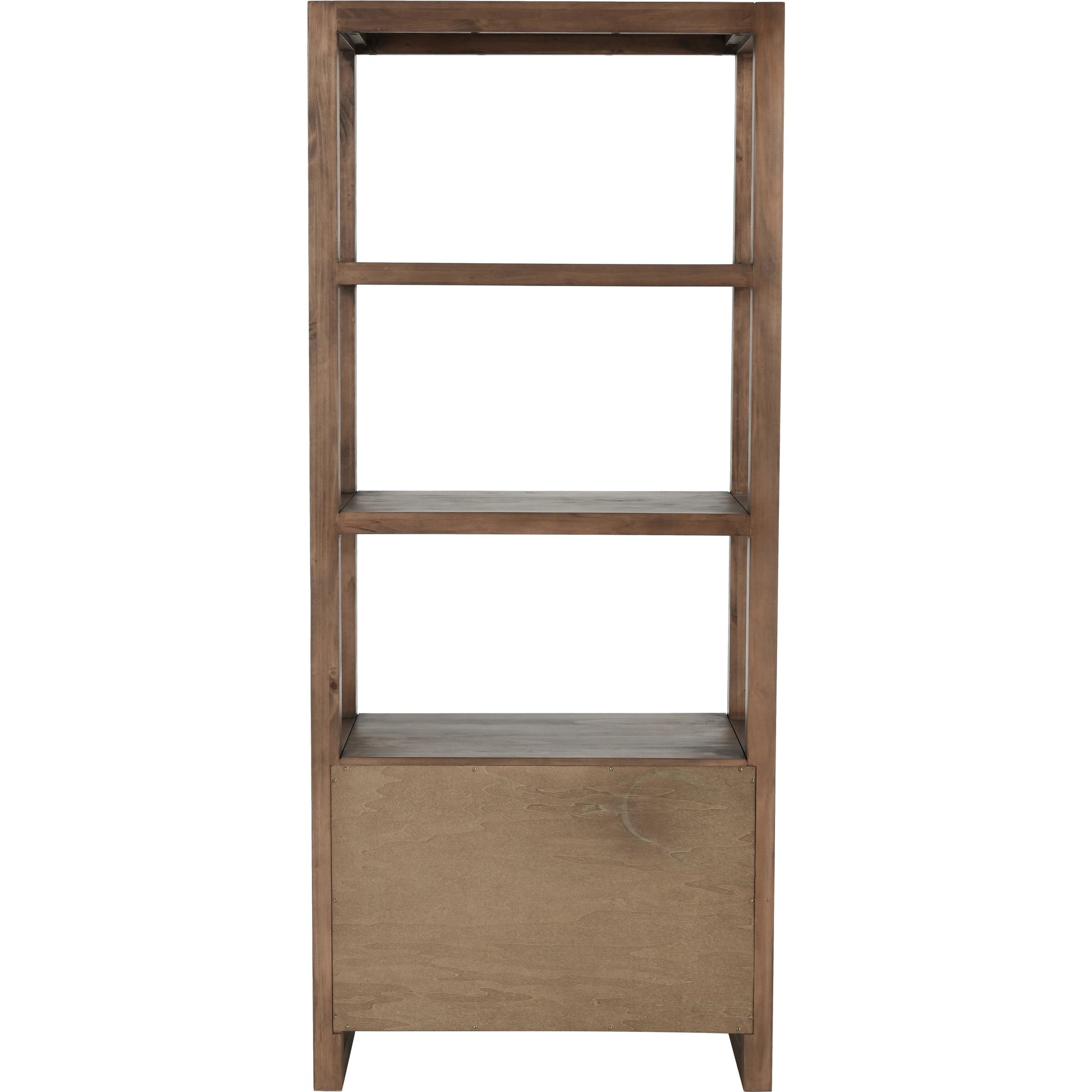 Fenmore 2 Drawer Bookcase by Kosas Home in almond brown. Made from pine wood in a modern style.
