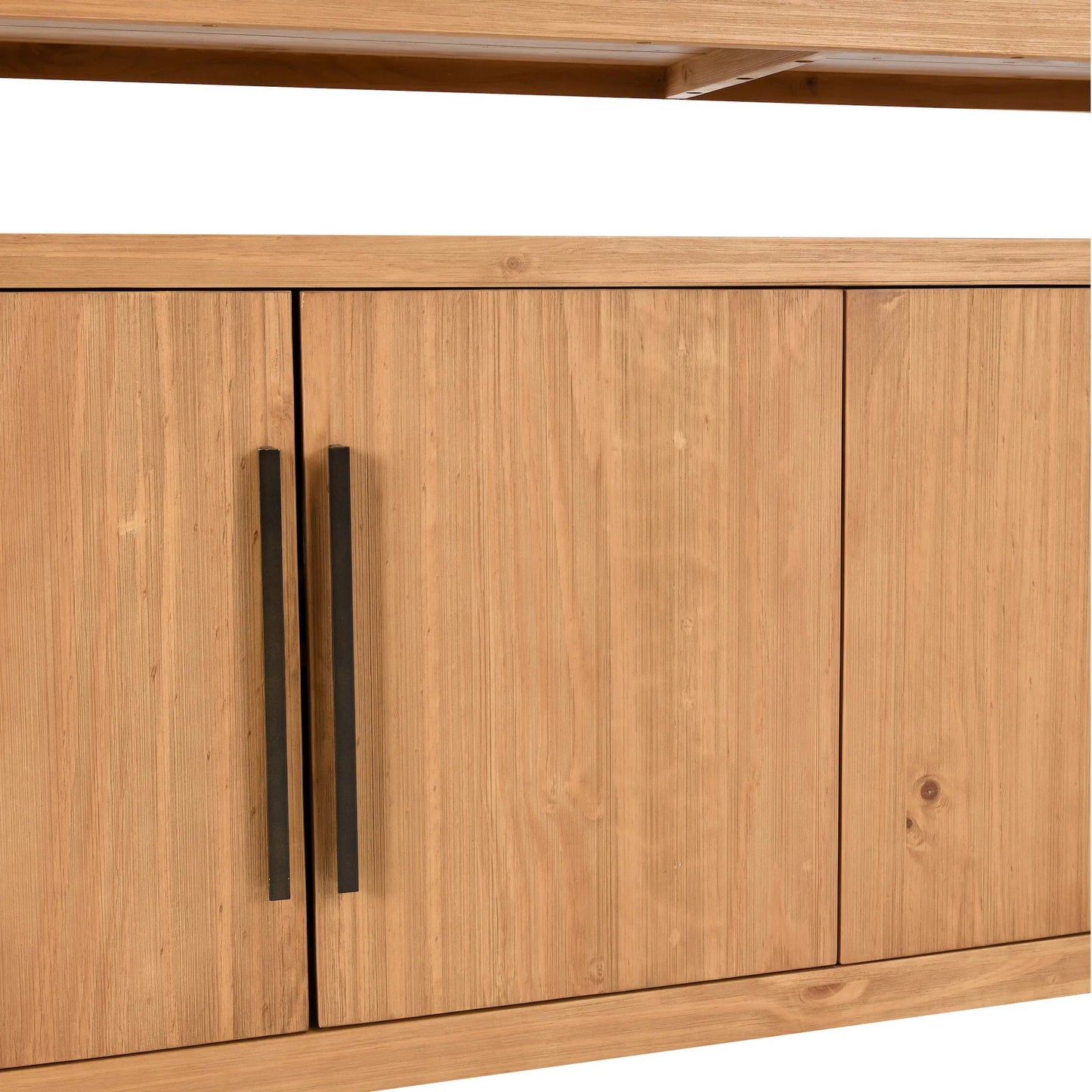 008 SI-2453394 | Closeup | Fenmore 4 Door Sideboard by Kosas Home in natural. Made from pine wood in a transitional style.