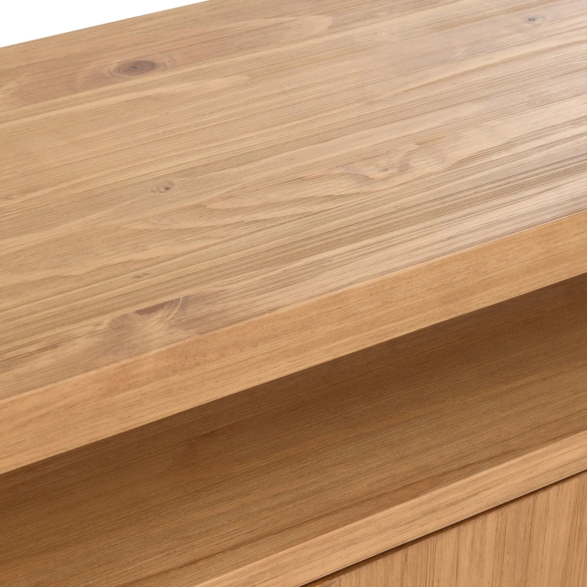 Fenmore 4 Door Sideboard by Kosas Home in natural. Made from pine wood in a transitional style.