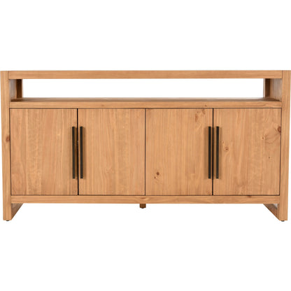 Fenmore 4 Door Sideboard by Kosas Home in natural. Made from pine wood in a transitional style.