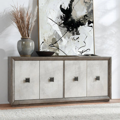 Denver 80" Sideboard Buffet by Classic Home in distressed gray, antique white. Made from unique in a transitional style.