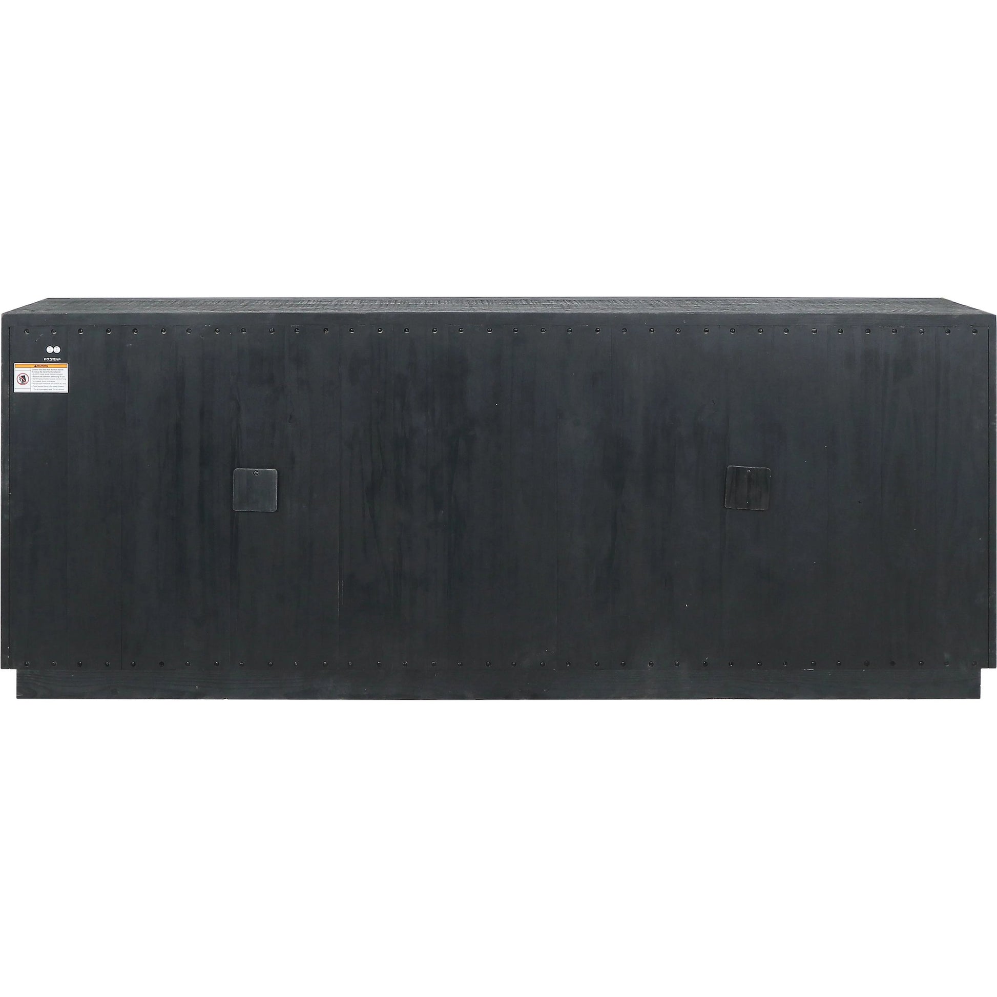 Larson 90" Glass Reclaimed Pine Wood Sideboard by Classic Home in black. Made from unique in a modern style.