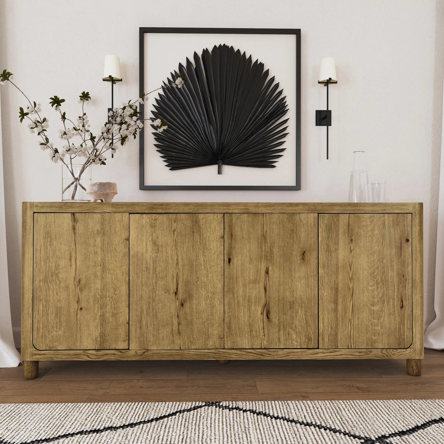 019 SI-2078742 | Lifestyle | Orlando 4 Door Sideboard by Classic Home. Made from oak veneer in a modern style.