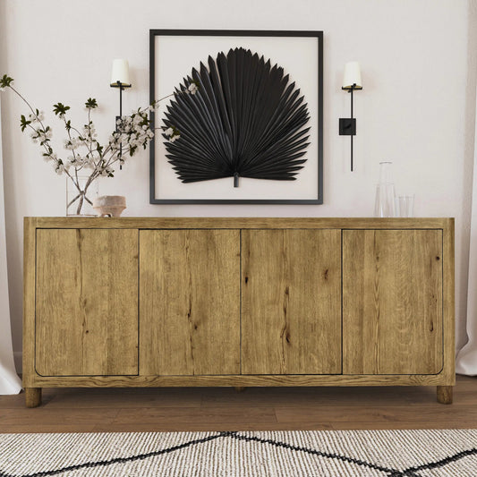 Orlando 4 Door Sideboard by Classic Home. Made from solid oak, oak veneer, mdf in a modern style.
