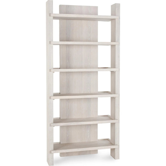 Doku 6 Shelf Oak Veneer Bookshelf by Classic Home in white wash. Made from oak veneer in a unique style.
