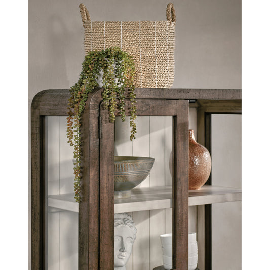 Ollie Display Cabinet by Kosas Home in brown. Made from reclaimed pine in a modern style.