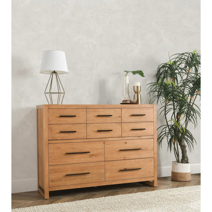 Fenmore 10-Drawer Dresser by Kosas Home. Made from pine wood in a unique style.