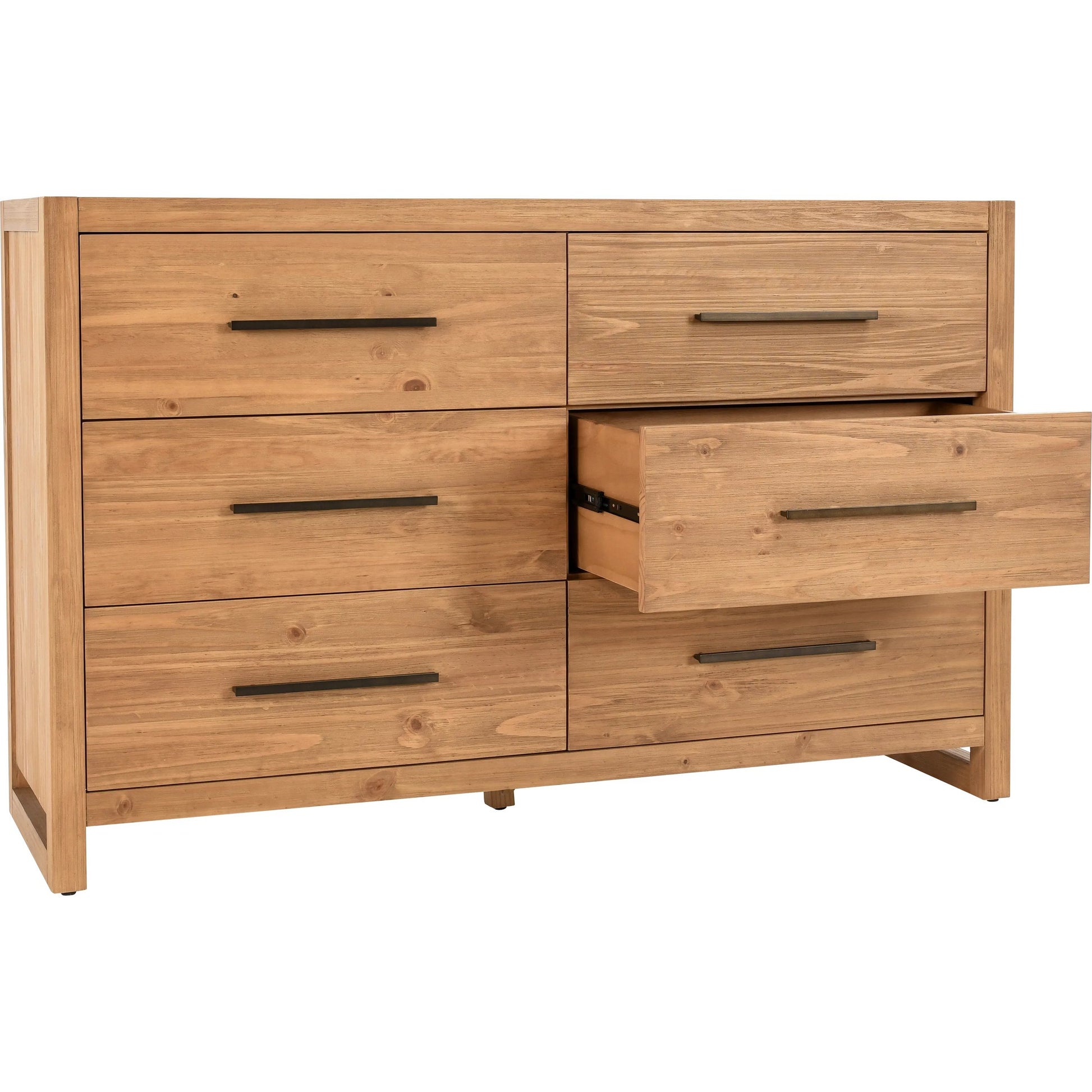 Fenmore 6-Drawer Dresser by Kosas Home in natural. Made from pine wood in a transitional style.