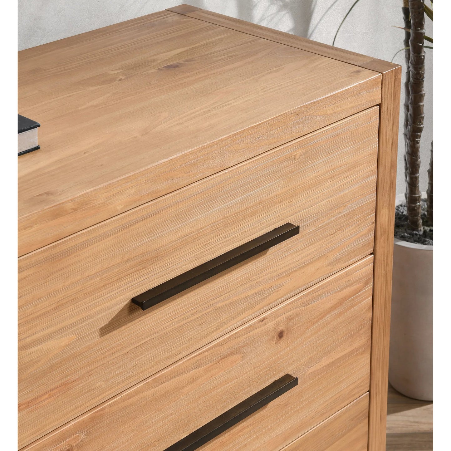 009 SI-2453396 | Closeup | Fenmore 6-Drawer Dresser by Kosas Home in natural. Made from pine wood in a transitional style.