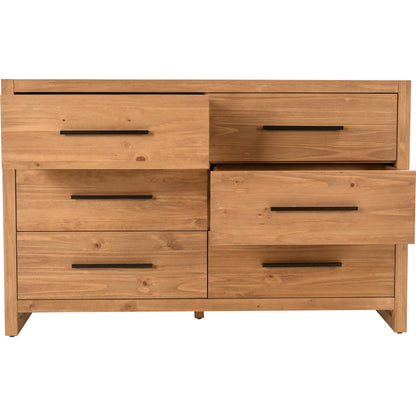 Fenmore 6-Drawer Dresser by Kosas Home in natural. Made from pine wood in a transitional style.