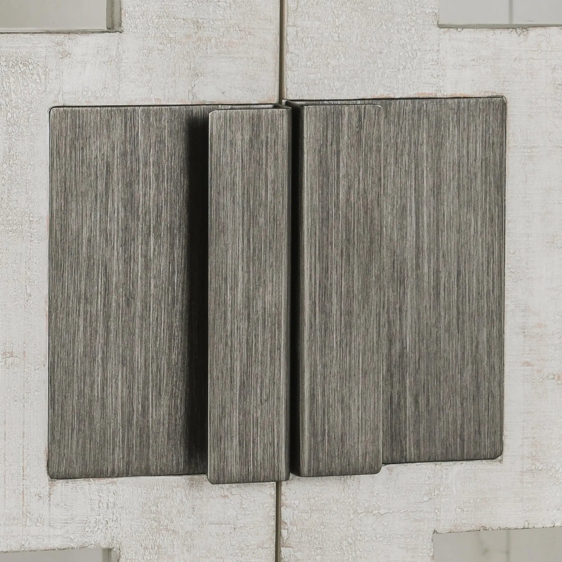 Larson Two-Door Glass Oak Wood Cabinet by Classic Home in black. Made from unique in a modern style.