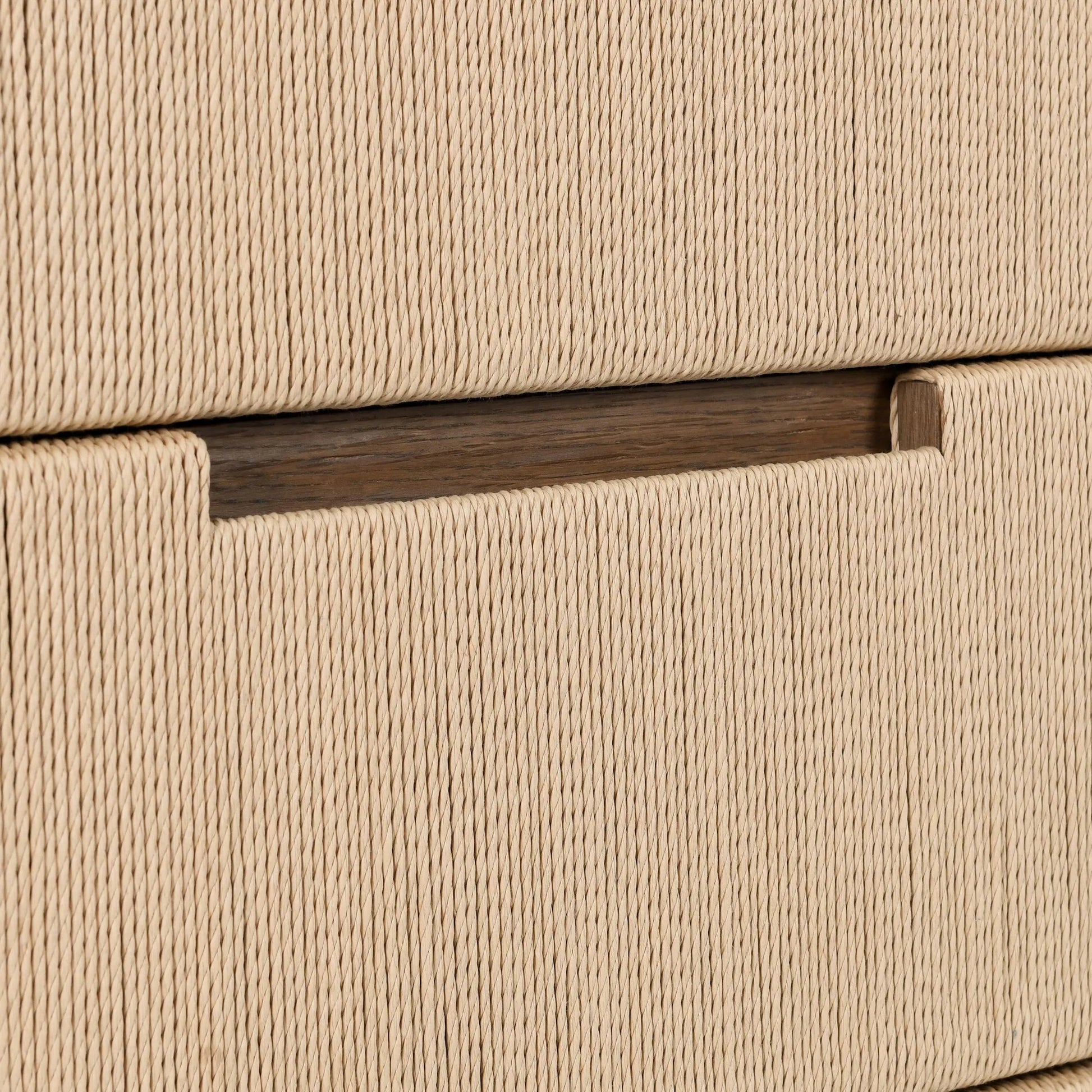 Corda 6-Drawer Dresser by Classic Home in nut brown, natural. Made from oak wood, rope in a transitional style.