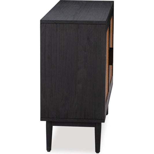 Edris 2-Door Accent Cabinet by Kosas Home in painted. Made from pine wood, cane in a unique style.