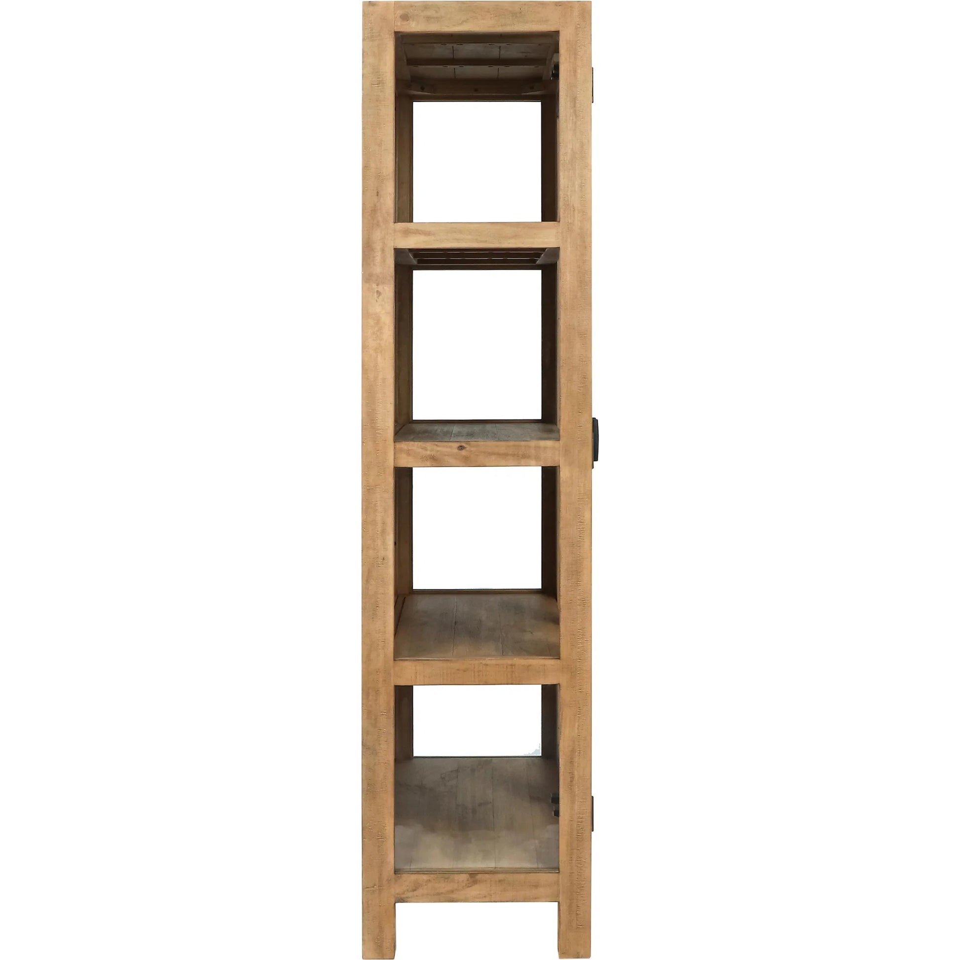 Crest Reclaimed Pine Curio Cabinet by Classic Home in natural. Made from reclaimed pine, tempered glass in a transitional style.