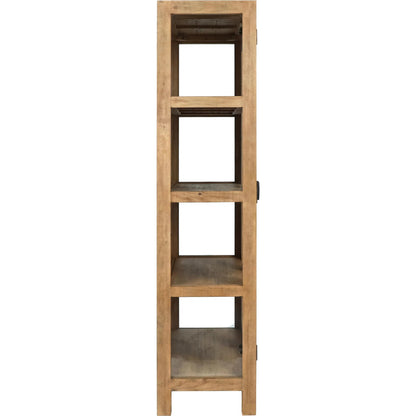 Crest Reclaimed Pine Curio Cabinet by Classic Home in natural. Made from reclaimed pine, tempered glass in a transitional style.