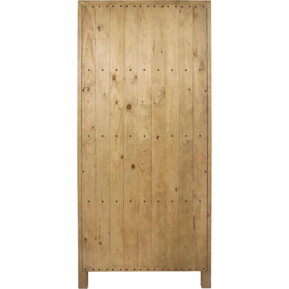 Crest Reclaimed Pine Curio Cabinet by Classic Home in natural. Made from reclaimed pine, tempered glass in a transitional style.