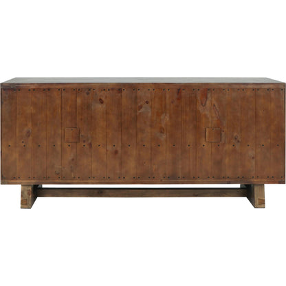 Lyra Reclaimed Pine Wood Buffet Sideboard by Classic Home in smoke. Made from reclaimed pine in a transitional style.