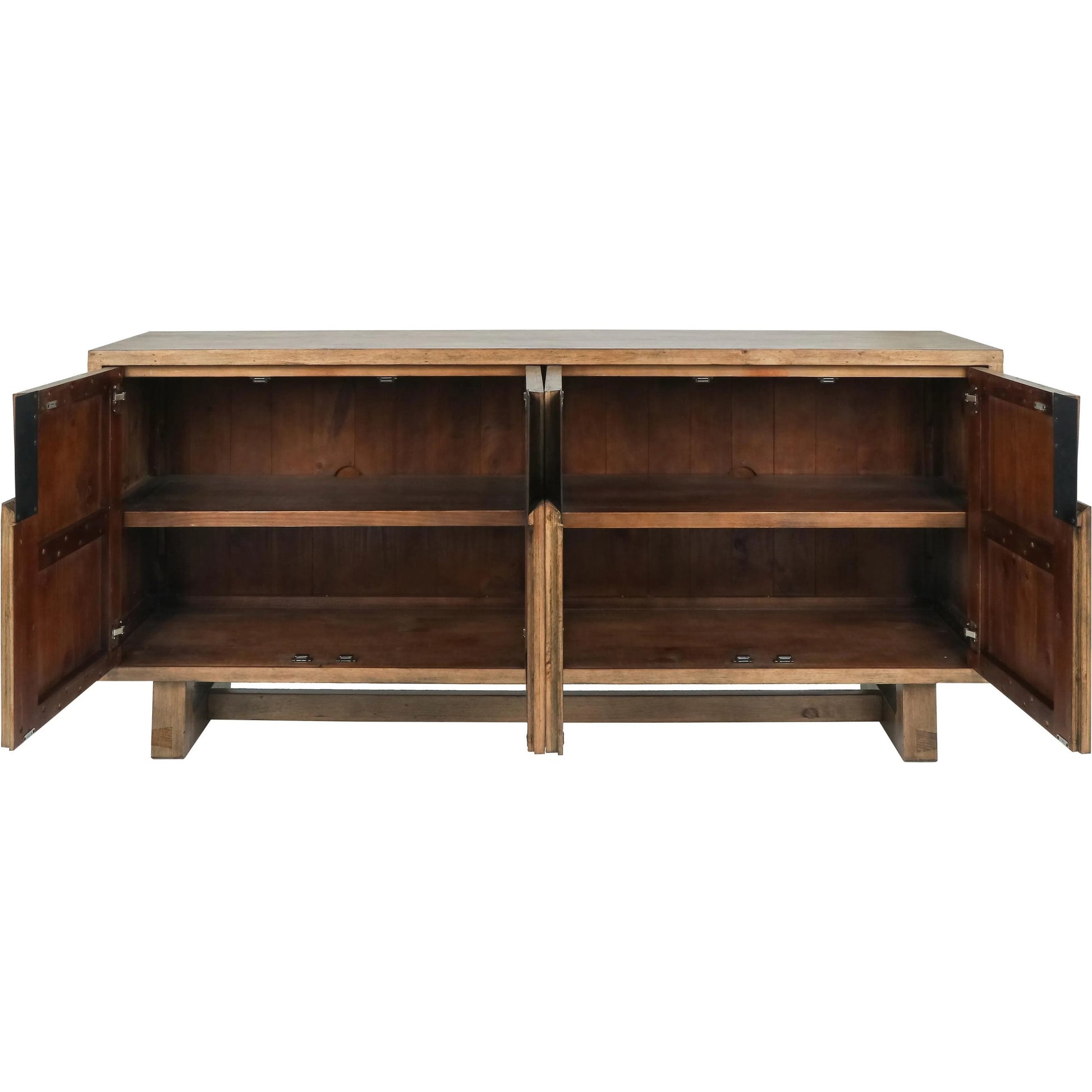 Lyra Reclaimed Pine Wood Buffet Sideboard by Classic Home in smoke. Made from reclaimed pine in a transitional style.
