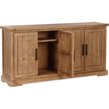 Allegra 4-Door Reclaimed Pine Wood Buffet Sideboard by Kosas Home in natural. Made from reclaimed pine in a unique style.