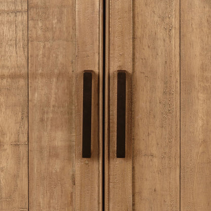 Allegra 4-Door Reclaimed Pine Wood Buffet Sideboard by Kosas Home in natural. Made from reclaimed pine in a unique style.