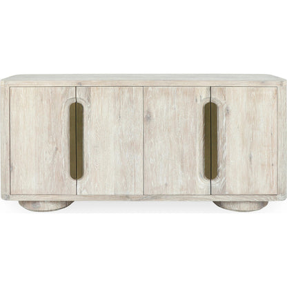 Tiber Oak Veneer Wood Buffet Sideboard by Classic Home in white wash. Made from oak veneer in a transitional style.