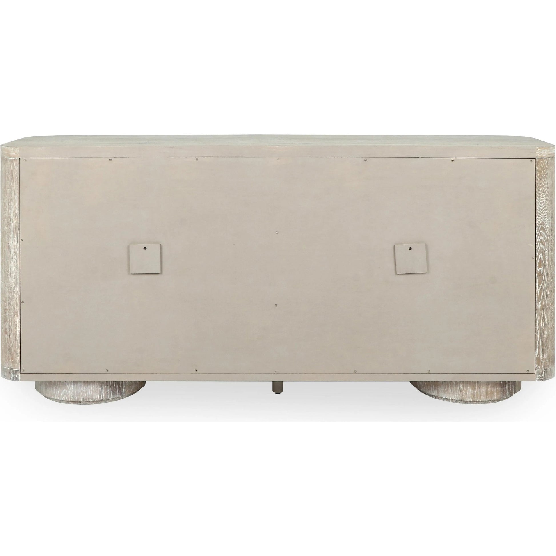 Tiber Oak Veneer Wood Buffet Sideboard by Classic Home in white wash. Made from oak veneer in a transitional style.