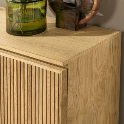 Roya 4-Door Buffet by Classic Home in washed cream. Made from oak veneer in a transitional style.