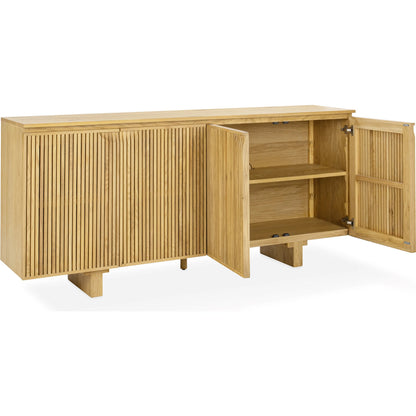 Roya 4-Door Buffet by Classic Home in washed cream. Made from oak veneer in a transitional style.