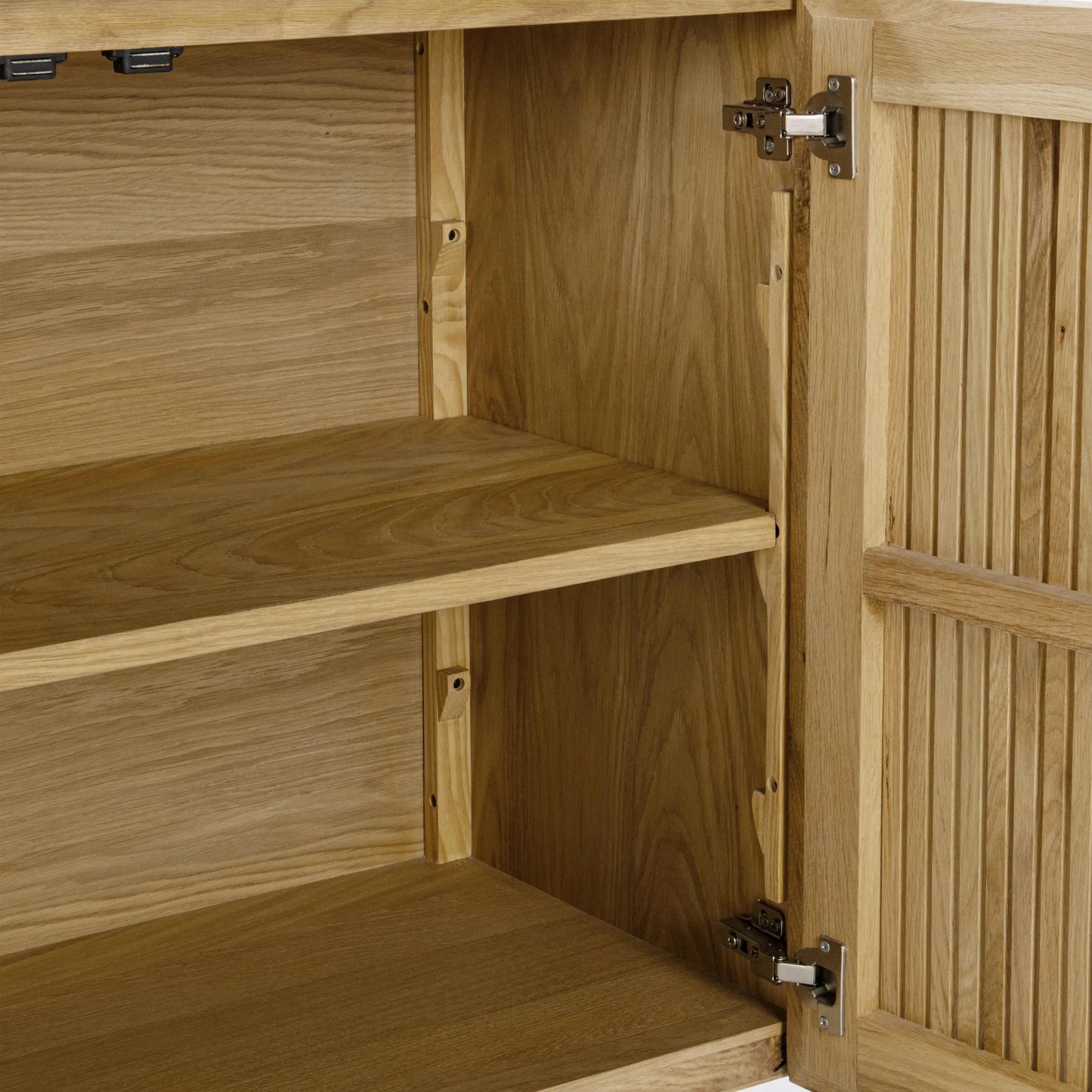 007 SI-2353825 | Closeup | Roya 4-Door Buffet by Classic Home in washed cream. Made from oak veneer in a transitional style.