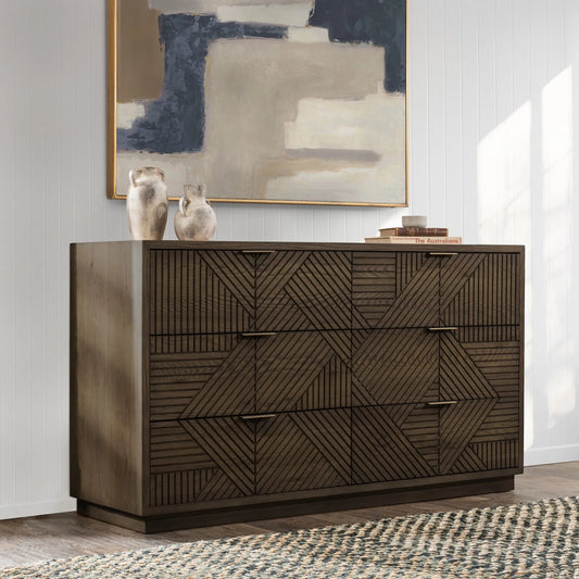Santa Clara 6-Drawer Wood Dresser by Classic Home. Made from wood, oak veneer in a unique style.