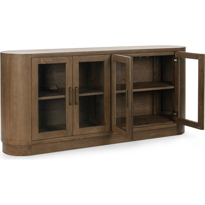 Vander Wood Buffett Sideboard by Classic Home. Made from oak veneer, tempered glass in a transitional style.