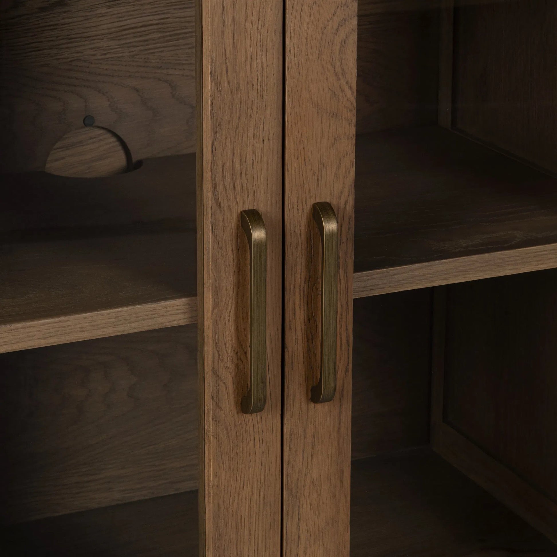 Vander Sideboard by Classic Home. Made from oak veneer, tempered glass in a transitional style.