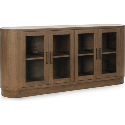 Vander Wood Buffett Sideboard by Classic Home. Made from oak veneer, tempered glass in a transitional style.