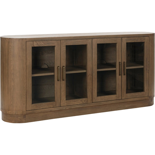 Vander Sideboard by Classic Home. Made from oak veneer, tempered glass in a transitional style.
