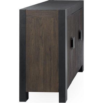 Deaven Buffet by Classic Home in toasted brown. Made from oak veneer in a transitional style.