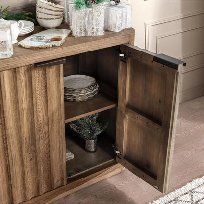 Labelle Sideboard Buffet by Classic Home in tan oak. Made from oak veneer in a unique style.